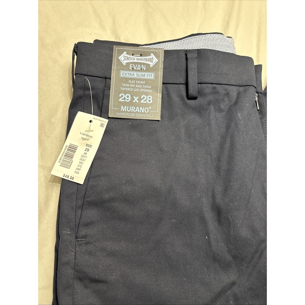 Murano Men's Evan Pant Extra Slim Fit Evan 29x28 Performance Navy NWT